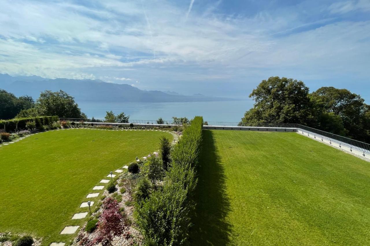 Les Terrasses De Lavaux 1 - Appartement De Luxe Avec Vue Panoramique Et Piscine Puidoux Exterior photo