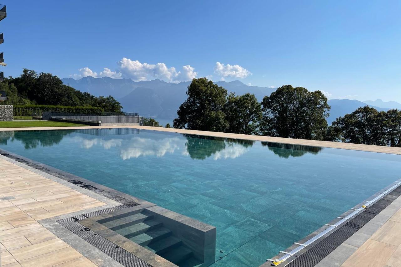 Les Terrasses De Lavaux 1 - Appartement De Luxe Avec Vue Panoramique Et Piscine Puidoux Exterior photo