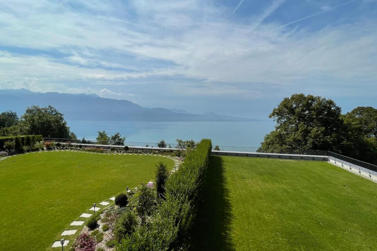 Les Terrasses De Lavaux 1 - Appartement De Luxe Avec Vue Panoramique Et Piscine Puidoux Exterior photo