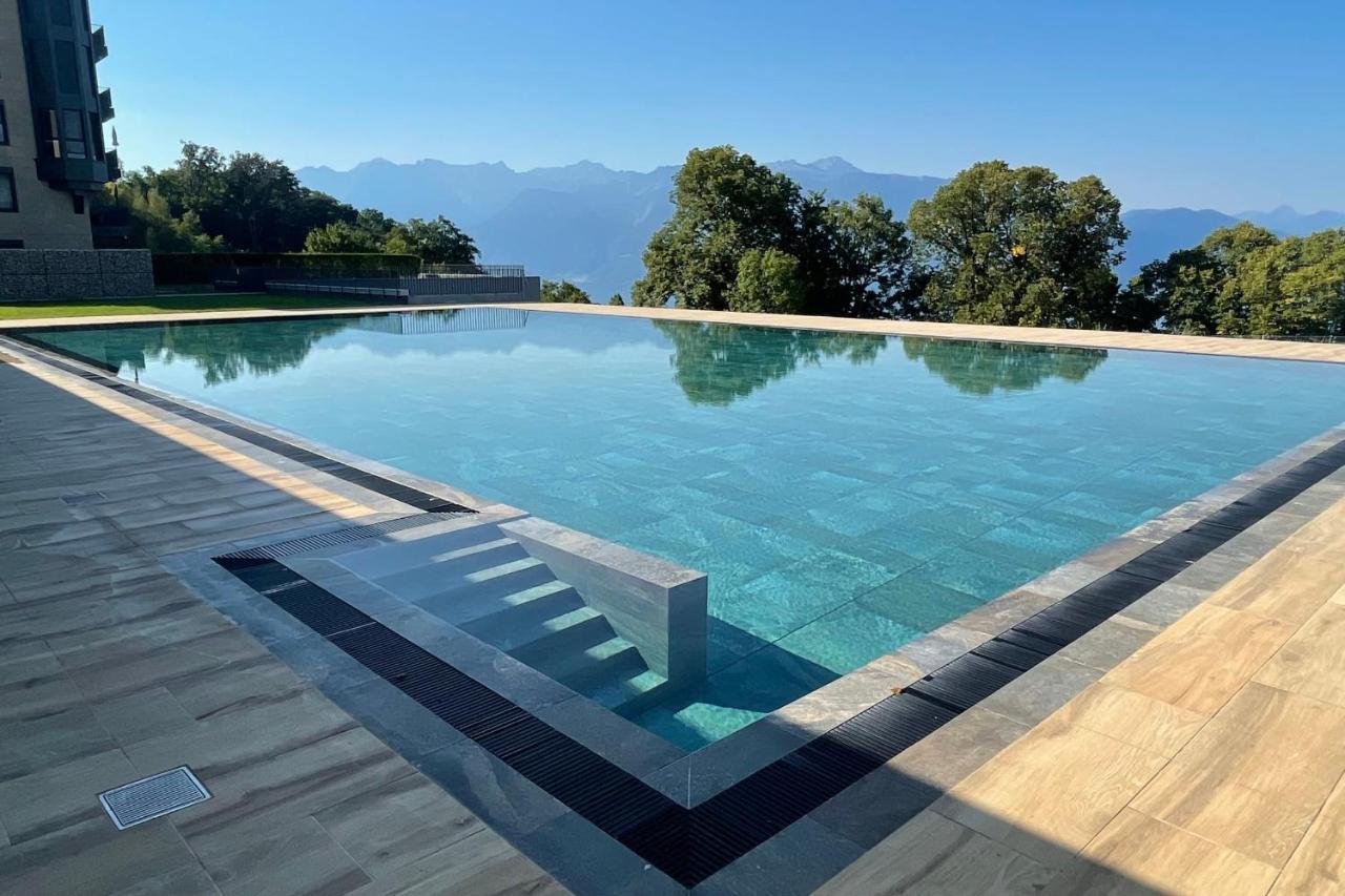 Les Terrasses De Lavaux 1 - Appartement De Luxe Avec Vue Panoramique Et Piscine Puidoux Exterior photo